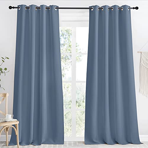 NICETOWN Stone Blue Blackout Curtain Panel, 55" x 96"