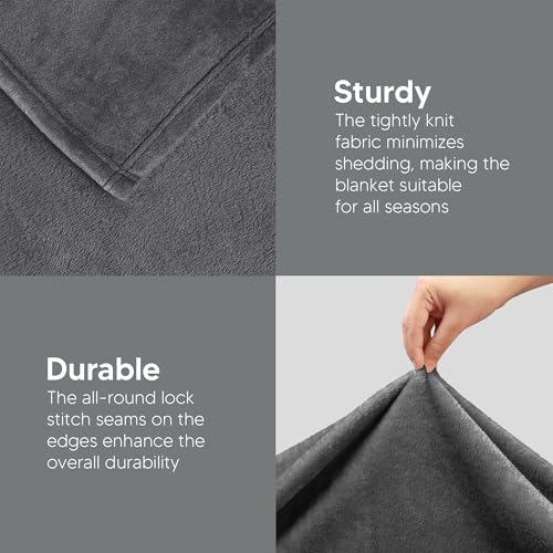 Utopia Bedding California King Grey Fleece Blanket - 102x96 Inch Lightweight Cozy All-Season Microfiber