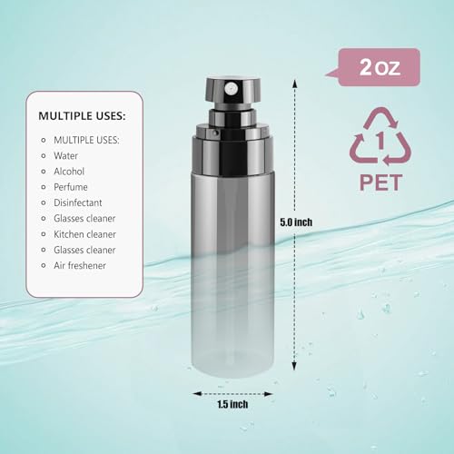 STSFI 3-Pack 2oz Travel Spray Bottles - TSA Approved Leakproof Fine Mist