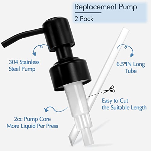 JASAI 2-Pack Rustproof Black Stainless Steel Soap Dispenser Pumps