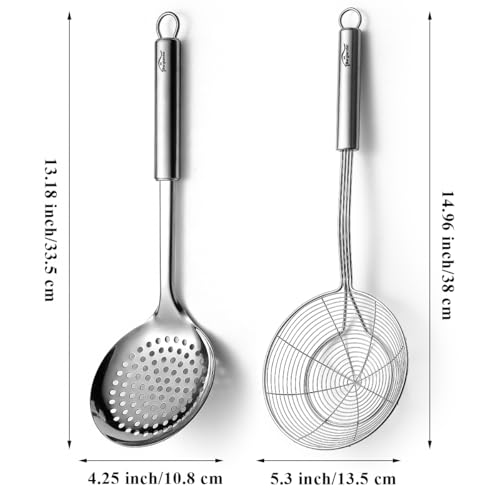 Berglander 2-Piece Stainless Steel Spider Strainer & Skimmer Set