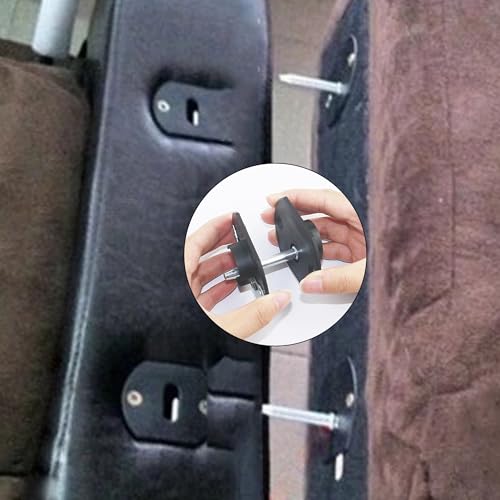 Sofa Connector Bracket Replacement Parts - 4 Sets, Black Plastic 68x54MM