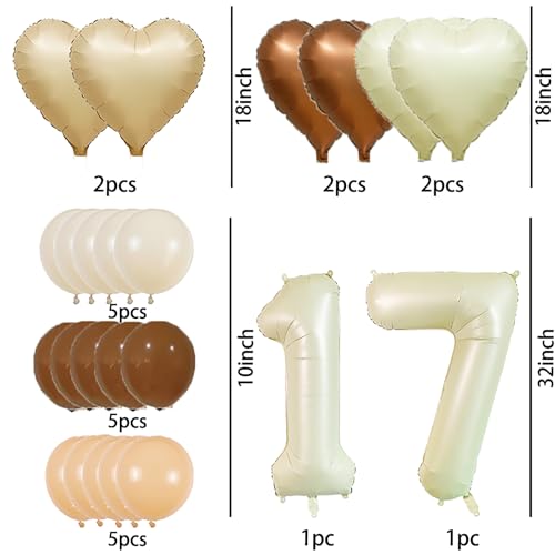 17th Birthday Balloon Decorations - 23 Pcs Foil & Latex Set