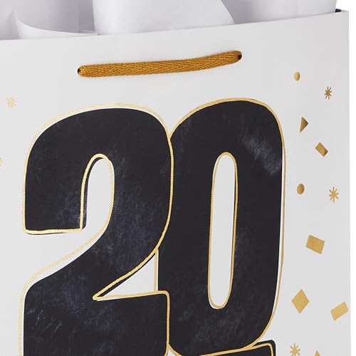 Large White Graduation Gift Bag with Tissue Paper - Class of 2025