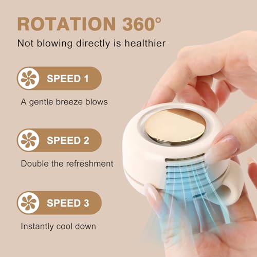 Portable Bladeless Clip-On Fan with 3 Adjustable Speeds - Ultra Quiet for Travel & Outdoor Use