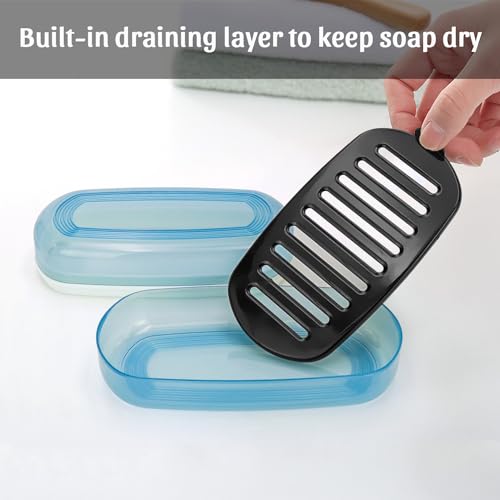 OZNER Clear Travel Soap Case - Leak-Proof Holder for Shampoo & Conditioner Bars