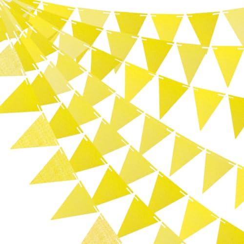 Gold Glitter Pennant Banner Flags - 36 Pcs Triangle Decorations