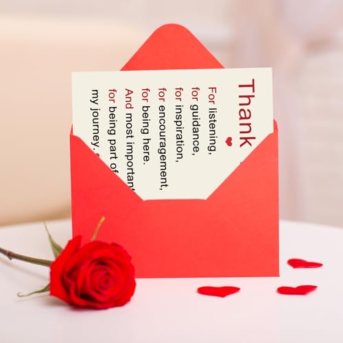 FANCYLUCKY Thank You Card Thanks Card432 for Women Men with Red Envelope