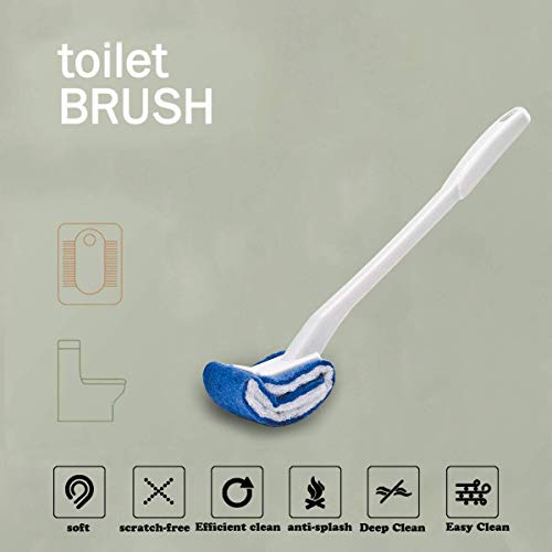 Jufay Scratch-Free Toilet Brush Set - Curved Design for Deep Cleaning