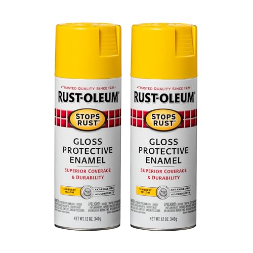 Rust-Oleum Stops Rust Spray Paint, Gloss Sunburst Yellow, 2 Pack