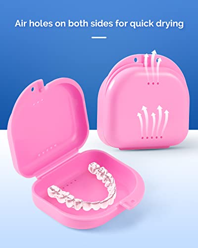 JMU Retainer Case with Vent Holes and Snap Lock - Pink