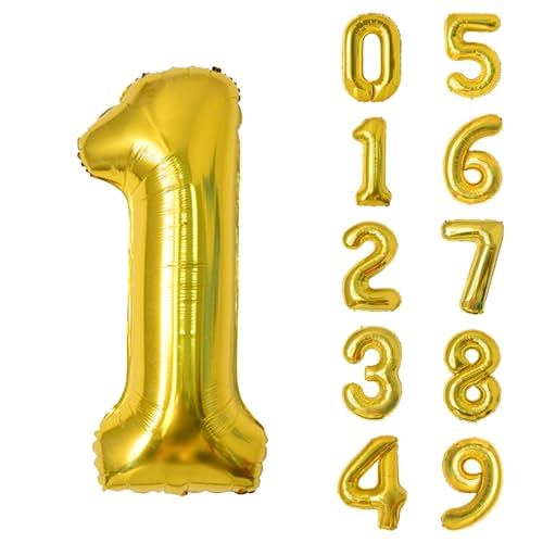 Keyali 40-Inch Giant Gold Number 1 Foil Balloon for Birthday Party Decor