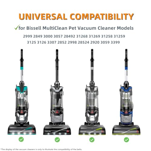 Replacement Grooved Belts for Bissell MultiClean Pet Vacuums (Pack of 2)