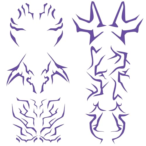 Anime Purple Temporary Tattoos Waterproof Cosplay Sticker