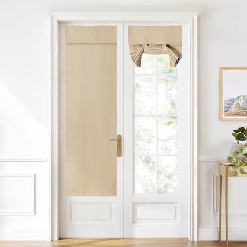 NICETOWN Biscotti Beige 22" x 72" Blackout Door Curtain