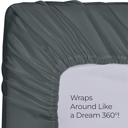 Queen Fitted Sheet - Ultra Soft Grey, 15 Inch Deep Pocket