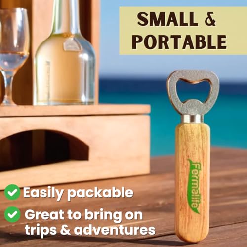 FERMALIFE Wooden Bottle Opener - Portable & Engraveable, Magnetic Back