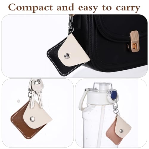 3PCS Leather Ring Holder Keychain - Compact Travel Jewelry Case