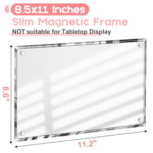 8.5x11 Acrylic Magnetic Picture Frame for Refrigerator & Metal Surfaces