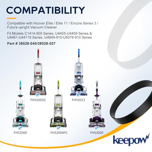 KEEPOW Vacuum Belt for Hoover Elite, Encore & Futura - 2 Pack Replacement