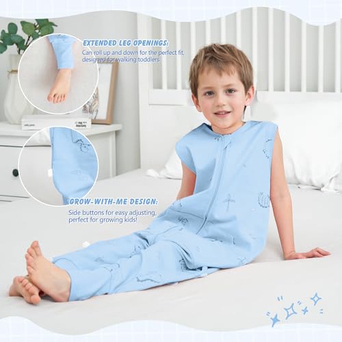LAT Summer Baby Sleep Sack with Legs - Dinosaur Cotton Wearable Blanket