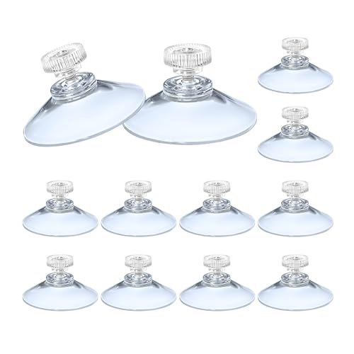 12 Pack Clear Suction Cups 40mm | No Drill Holders for Smooth Surfaces