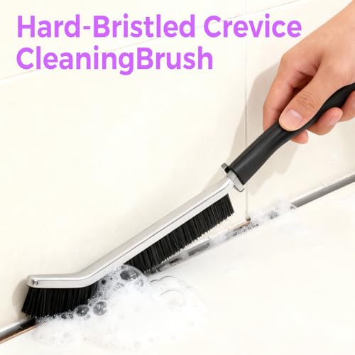 MKCISELW Stiff Bristle Cleaning Brush Set - 3 Pack for Bathroom & Narrow Spaces
