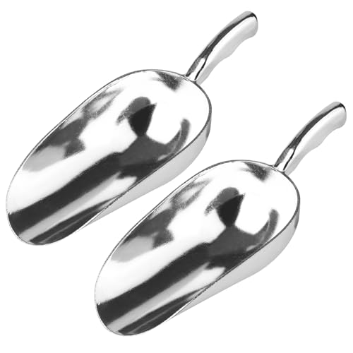 12 Oz Cast Aluminum Ice Scoop - 2-Piece Set for Weddings & Buffets