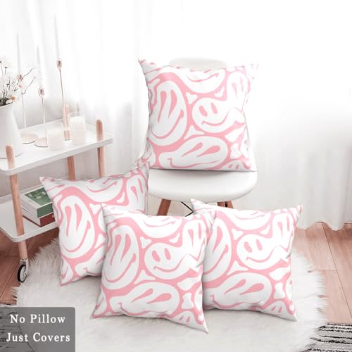 Cute Pink Velvet Throw Pillow Covers for Preppy Room Decor