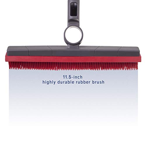 FAYINA 11.5-Inch Rubber Floor Brush and Squeegee for Pet Hair Removal