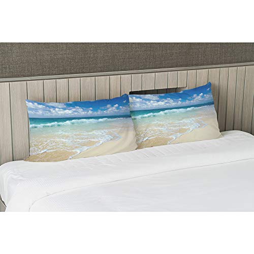 EKOBLA Tropical Beach Lumbar Pillow Cover, 20x30 Inch Microfiber Cushion Case