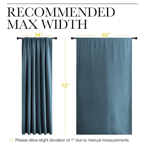 NICETOWN Blackout Curtains - 62x72 Inch Rod Pocket Drapes, Smoky Blue (2 Pack)