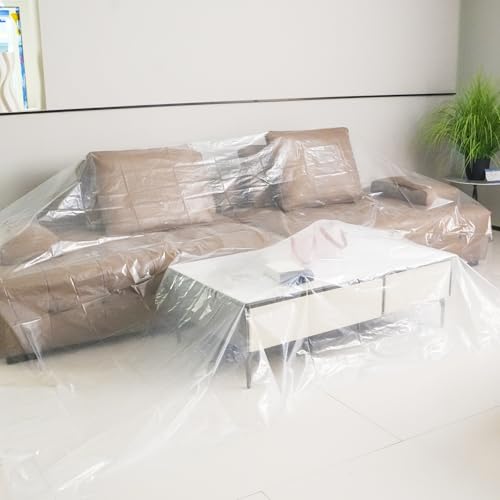 Extra Large Plastic Sofa Cover - Waterproof Furniture Protector 146" x 106"
