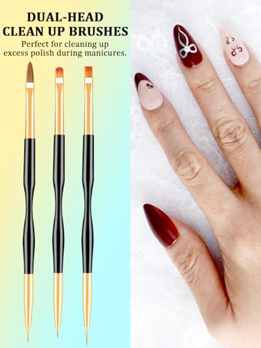 YOOVR 33pcs Nail Art Brushes and Dotting Tools Set for Gel Polish