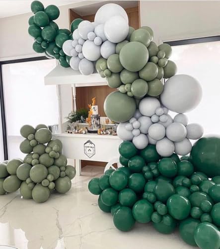 Dark Green Balloon Arch Kit - 125 Pcs Latex Balloon Garland for Party Decorations