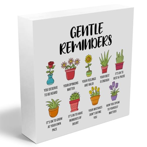 Inspirational Wooden Box Sign - Positive Affirmations Decor 5x5