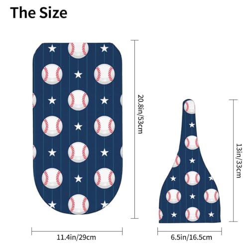 Lcokin Baseball Print Baby Swaddle Blanket and Newborn Hat Set (0-6 Months)