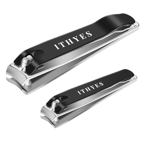 Ithyes Stainless Steel Nail Clipper Set for Thick Nails - 2 Pack