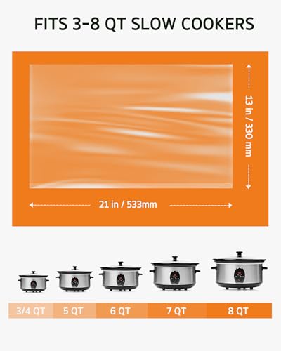 Syntus Slow Cooker Liners - 30 Pack, 13" x 21" for 3-8 Quart Crock Pots