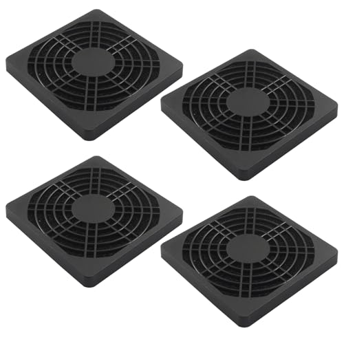 Hitefu 80mm Black Cooling Fan Filters - 4 Pack Dustproof Mesh