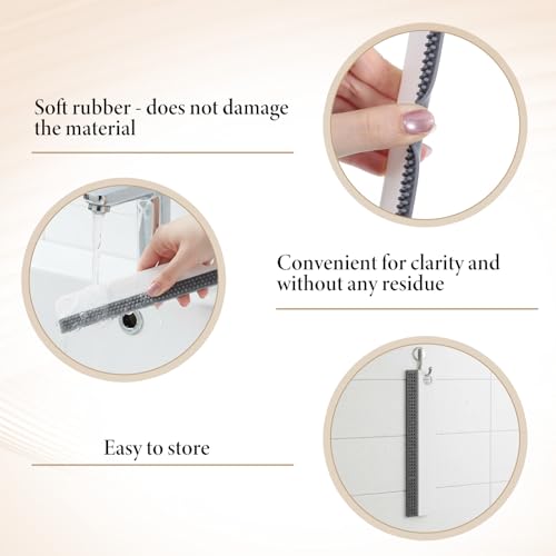 Mini Silicone Squeegee Set - 2 Pack Small Handheld Window Scraper