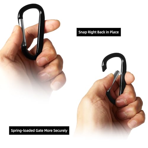 12PCS Carabiner Keychain Clip - 3" Aluminum Caribeener Key Clip,D Ring Shape Nonlocking Carabeaner Hook Buckle,Multi-Function Spring Snap Key Clips Tool for Home,Camping,Hiking,Traveling,Backpack
