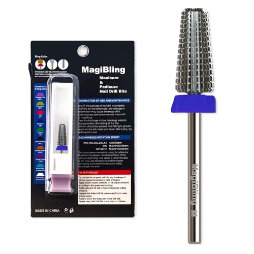 MagiBling 5-in-1 Tungsten Carbide Nail Drill Bit Medium Straight Cut Efile Bit