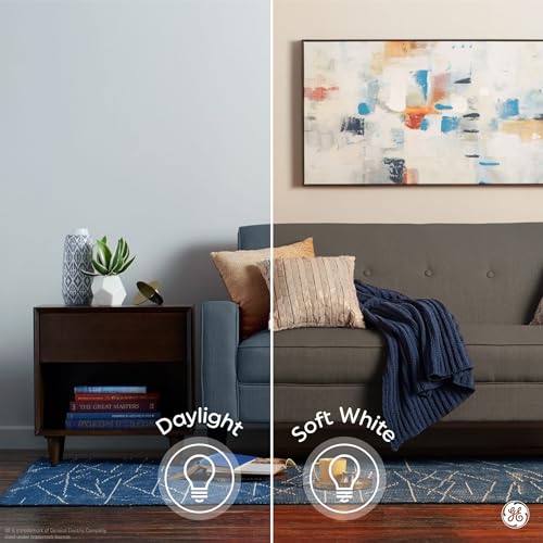 GE 40W Equivalent LED Light Bulbs A19 Soft White 4 Pack, Dimmable, Long-Lasting