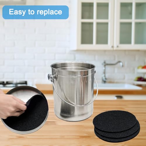 7.25-Inch Activated Charcoal Compost Filters, Round Replacement Bin Refills (3 Pack)
