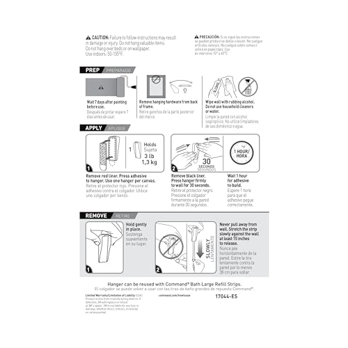 Command Large Canvas Hangers, 3 Canvas Hangers and 4 Command Strips, Damage-Free Hanging Sawtooth Frames, No Tools Wall Hooks for Home Decor, Holds up to 3 lb 18"x24" Canvas