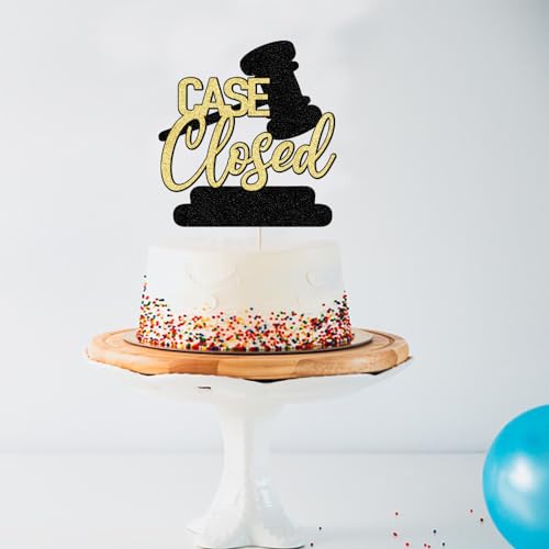 Congrats Lawyer Cake Topper - Black Gold Graduation Decor