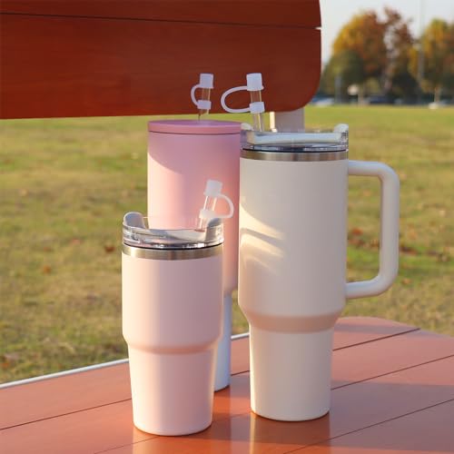 Silicone Straw Cover Caps for Stanley Tumbler 40 oz - Clear (8 Pack)