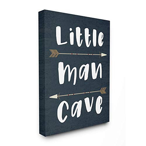 Stupell Industries Little Man Cave Arrows Stretched Canvas Wall Art, Proudly Made in USA
