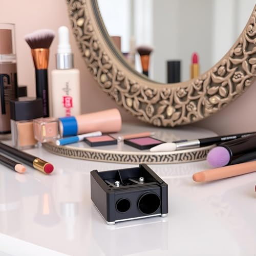 Dual Hole Cosmetic Pencil Sharpener for Eyebrow and Eyeliner Pencils